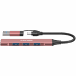 CANYON hub DS-02 4in1 USB-A/C Pink