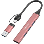 CANYON hub DS-02 4in1 USB-A/C Pink - Slika 2