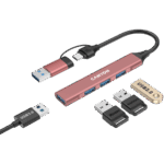 CANYON hub DS-02 4in1 USB-A/C Pink - Slika 4