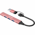 CANYON hub DS-02 4in1 USB-A/C Pink - Slika 5