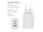 Zidni punjac FULMOVA GAN PD/65W/bela sa USB-C kablom