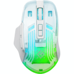 Slika računarskog miša bele boje, Defender Astro Elite GM-056 sa RGB osvetljenjem